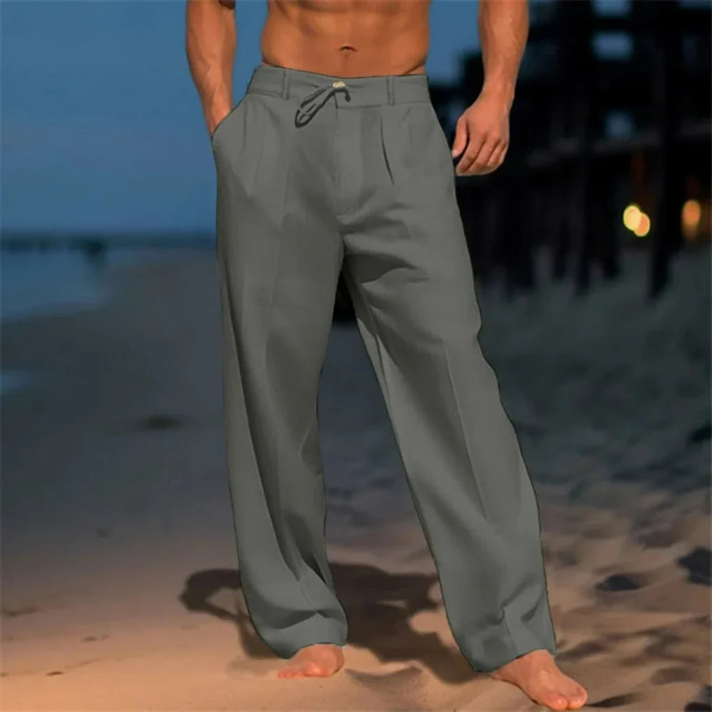 Elegante zomerse linnen broek voor heren 0