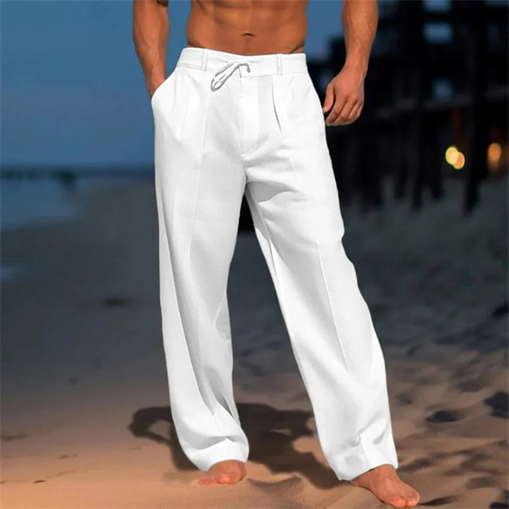 Elegante zomerse linnen broek voor heren 1