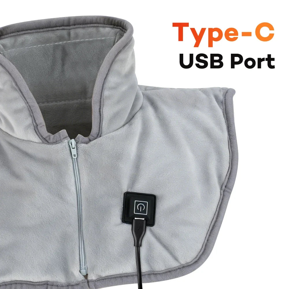Elektrisch Verwarmd Nekkussen met USB, 3 Warmtestanden, Zacht en Comfortabel 5