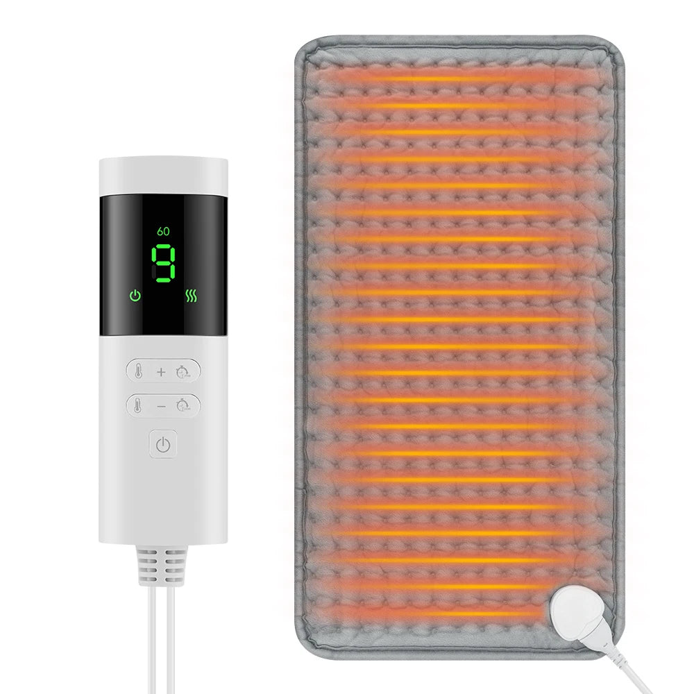 Elektrisch Verwarmingskussen 30x60 cm met 9 Temperatuurstanden en 4 Timerinstellingen voor Buik, Schouders en Benen 2