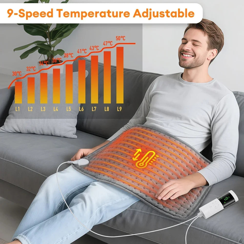 Elektrisch Verwarmingskussen 30x60 cm voor Nek en Schouder met 9 Temperatuurstanden en 4 Timeropties 0