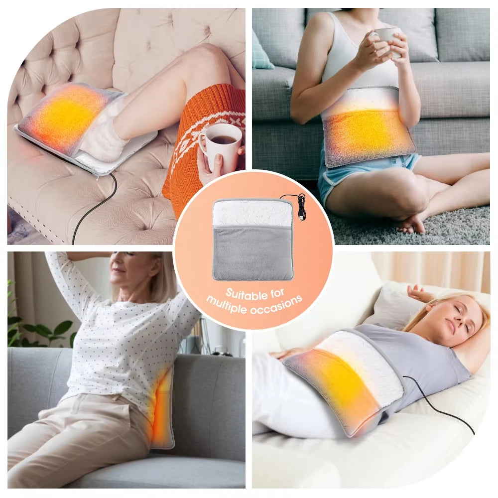 Elektrisch Voetverwarmingskussen – Zacht Pluche, USB-oplaadbaar, Wasbaar, Voor Comfortabele Warme Voeten in de Winter 4