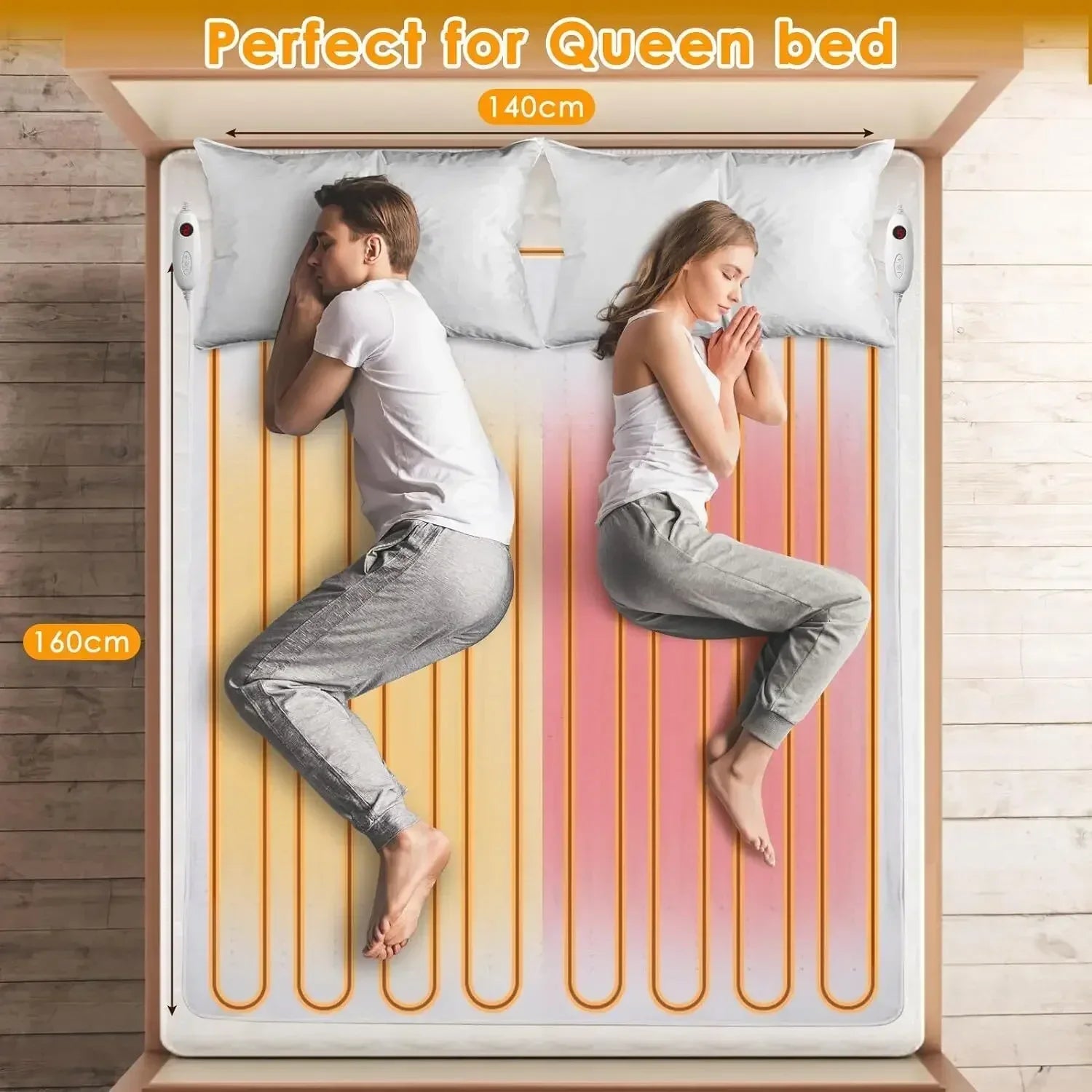 Elektrische Deken 187x140 cm met 6 Warmte-instellingen en Automatische Uitschakeling 1