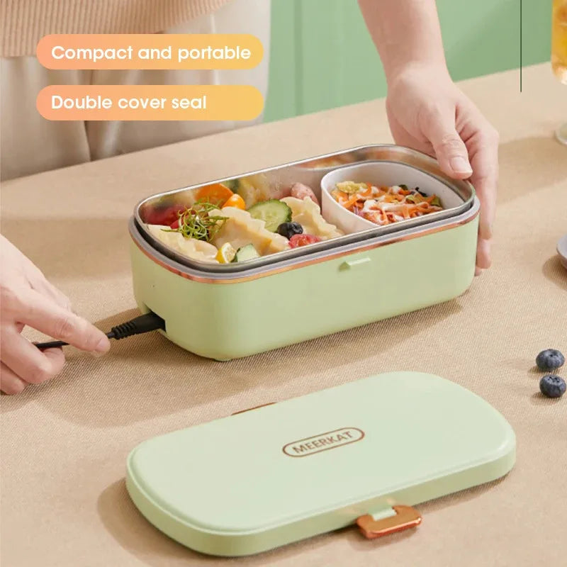 Elektrische Lunchbox 900ml aus Edelstahl 304, tragbar und wasserlos für Büro und unterwegs 0