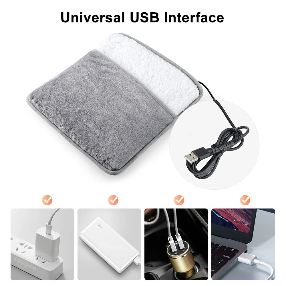 Elektrische Voetenwarmer van Pluche met Snelle Verwarming, USB Aansluiting 3