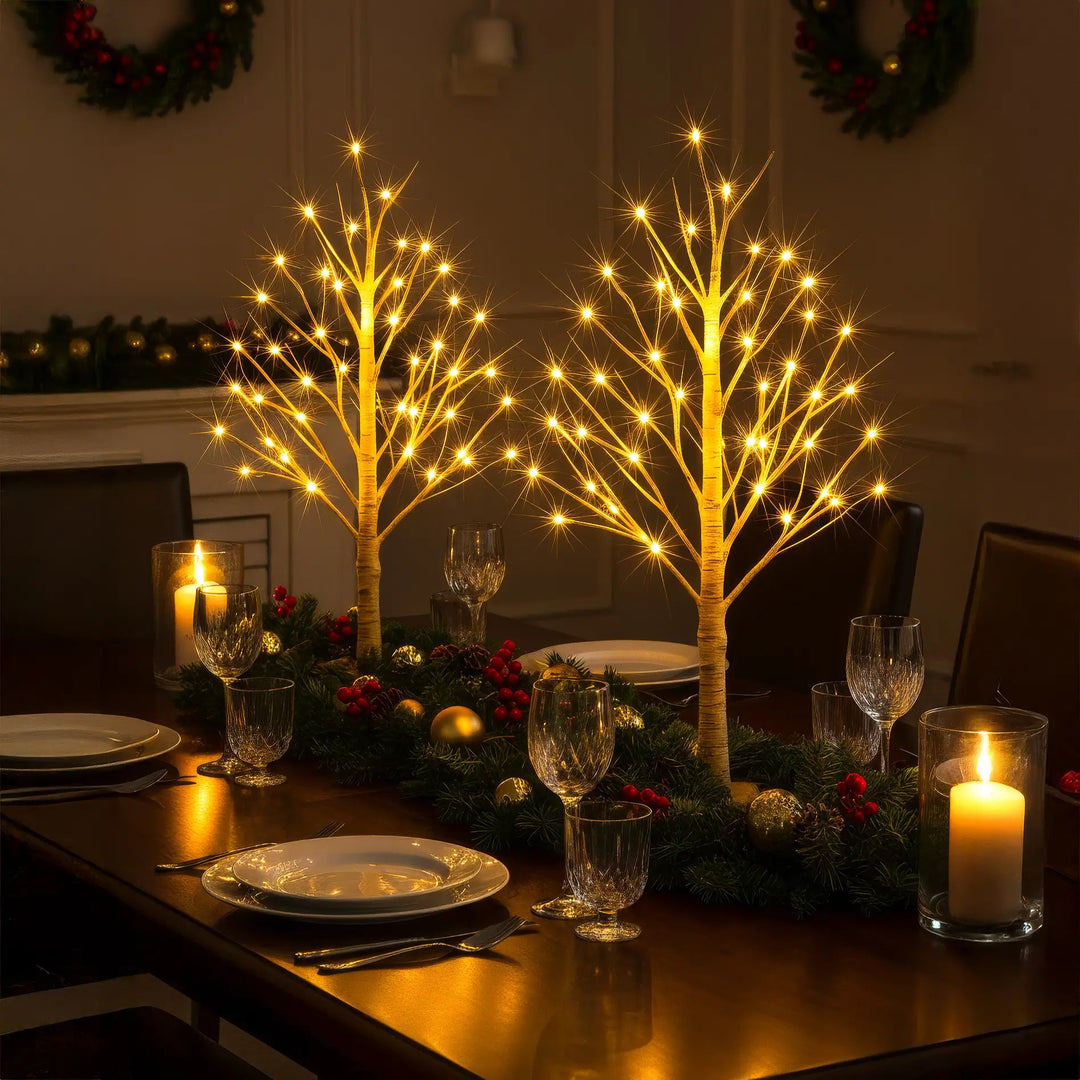 Tabletop Birch Tree Lamp – Warm White Branch Lights for Bedside Reading Tevako