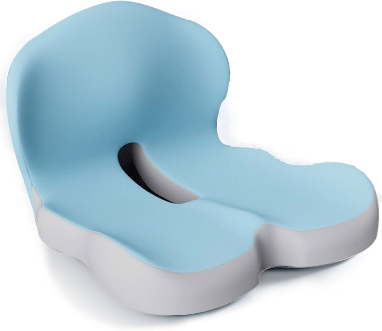 ErgoComfort Zitkussen Memory Foam Ergonomisch Drukverlagend Antislip | Bureaustoel Auto Thuiswerken Rugpijn Steunkussen Zitkussens | Sansoti 7