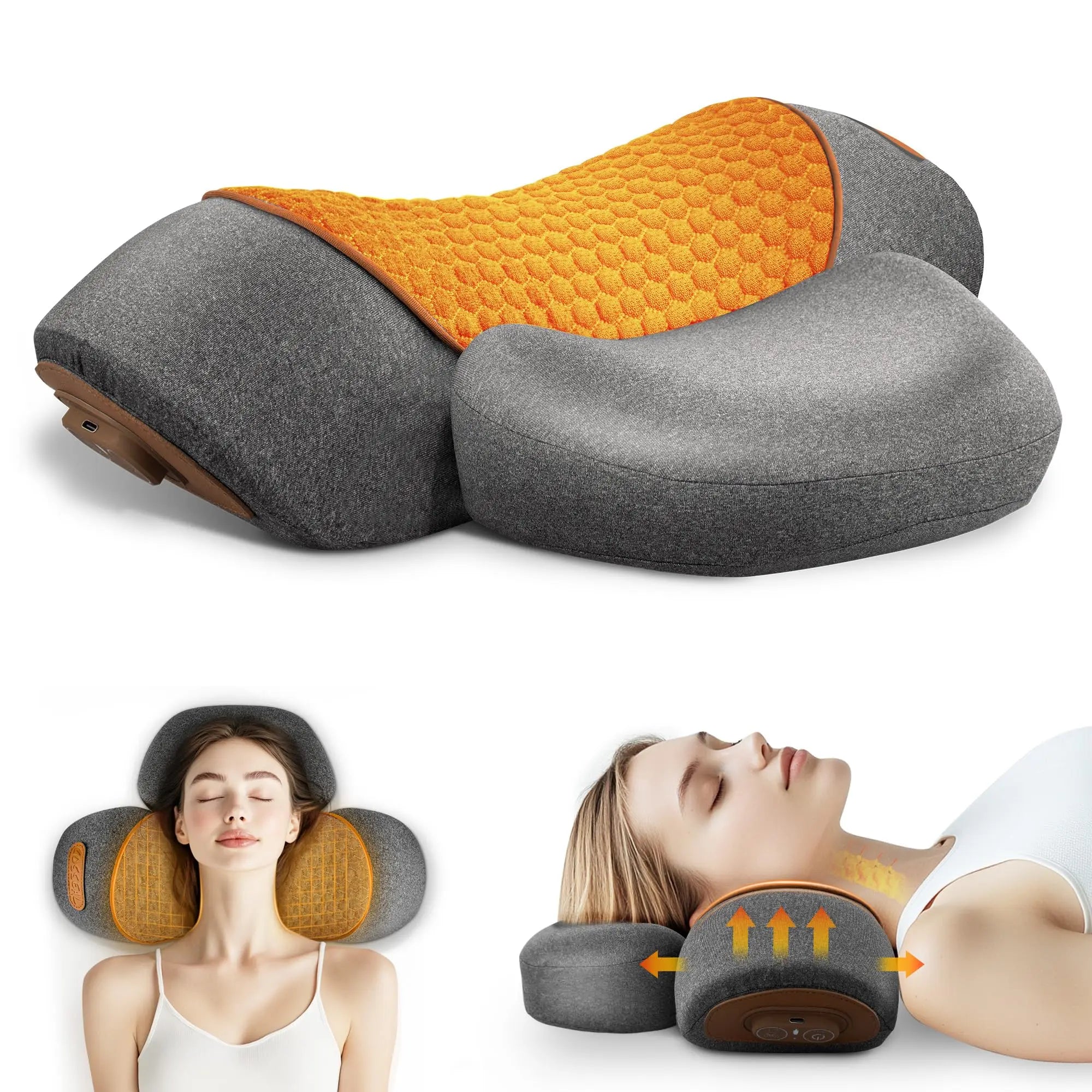 Ergonomisch Elektrisch Nekmassagekussen met Verwarmd Kompres en Vibratie 0