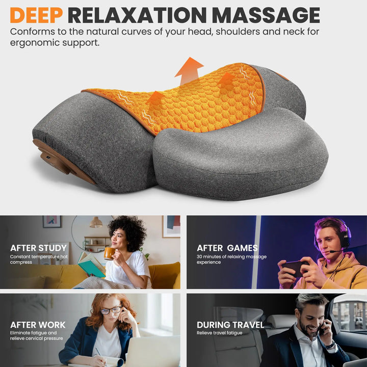 Ergonomisch Elektrisch Nekmassagekussen met Verwarmd Kompres en Vibratie 4
