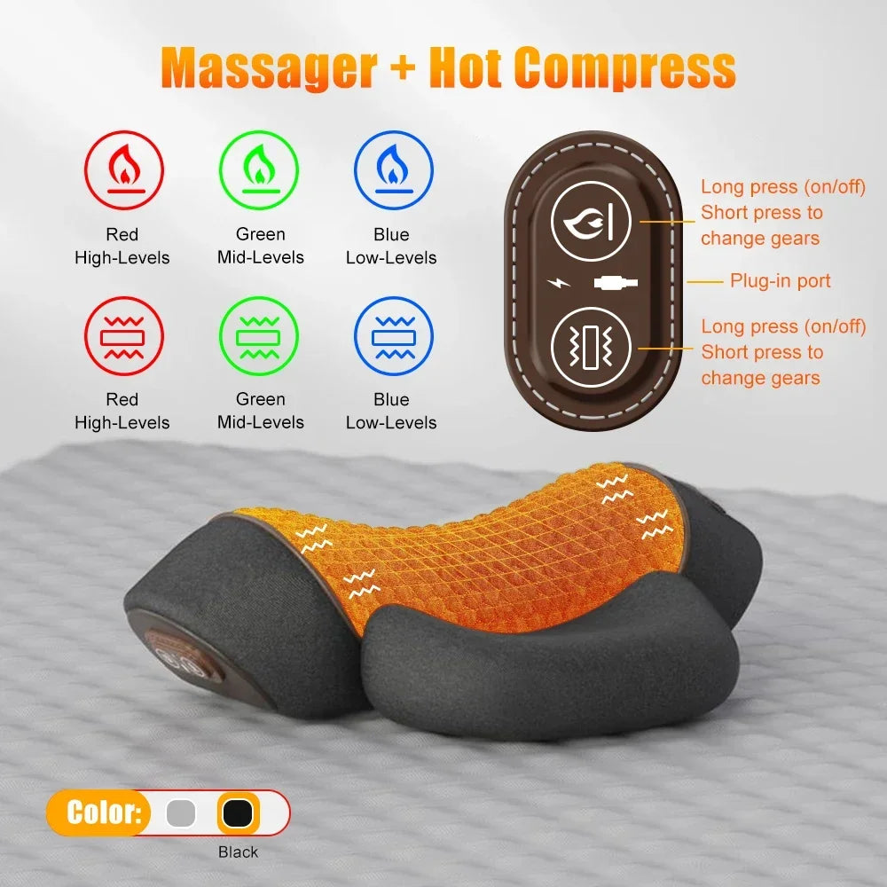 Ergonomisch Elektrisch Nekmassagekussen met Verwarmd Kompres en Vibratie 5