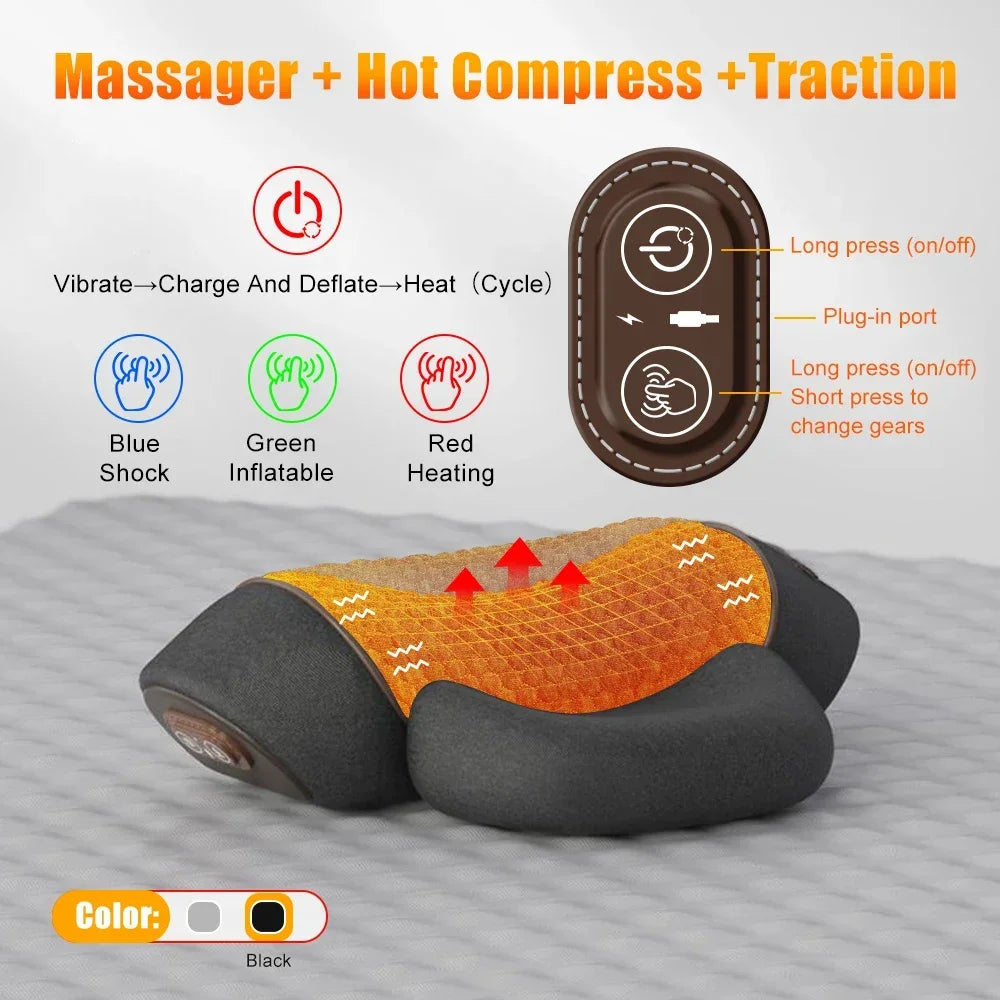 Ergonomisch Elektrisch Nekmassagekussen met Verwarmd Kompres en Vibratie 6
