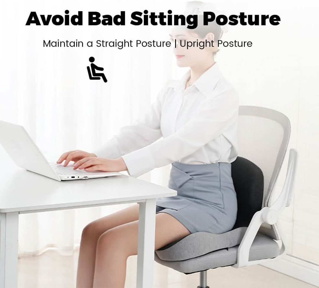 Coussin de siège ergonomique – Mousse à mémoire avec base antidérapante et housse amovible