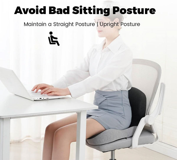 Coussin de siège ergonomique – Mousse à mémoire avec base antidérapante et housse amovible