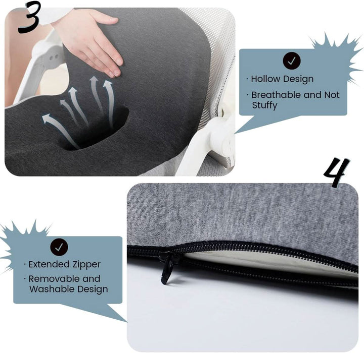Coussin de siège ergonomique – Mousse à mémoire avec base antidérapante et housse amovible