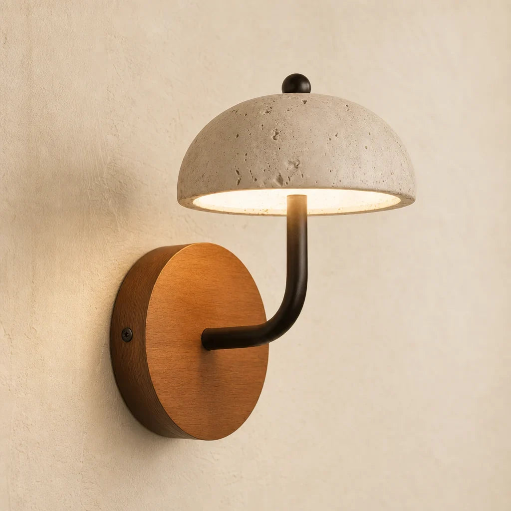 Evan Modern  Travertine Dome Wall Light 0