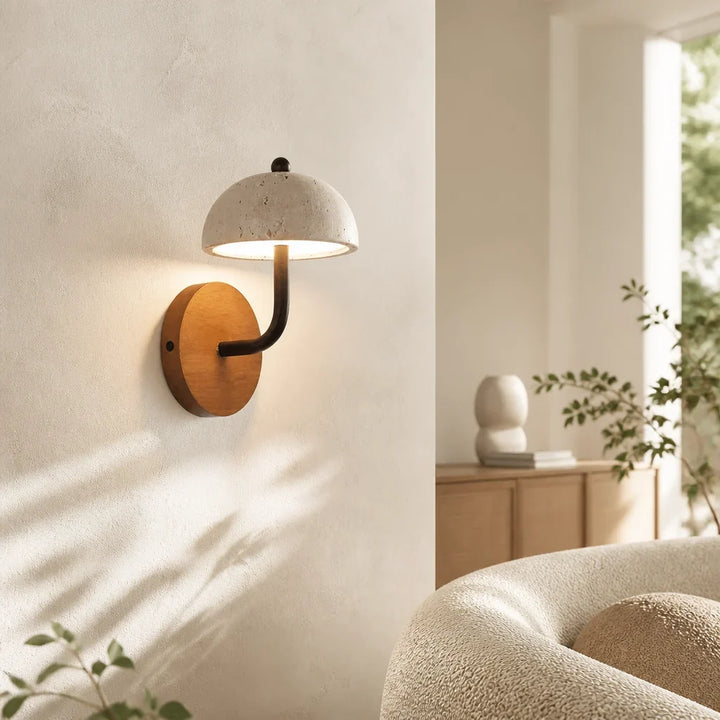 Evan Modern  Travertine Dome Wall Light 1