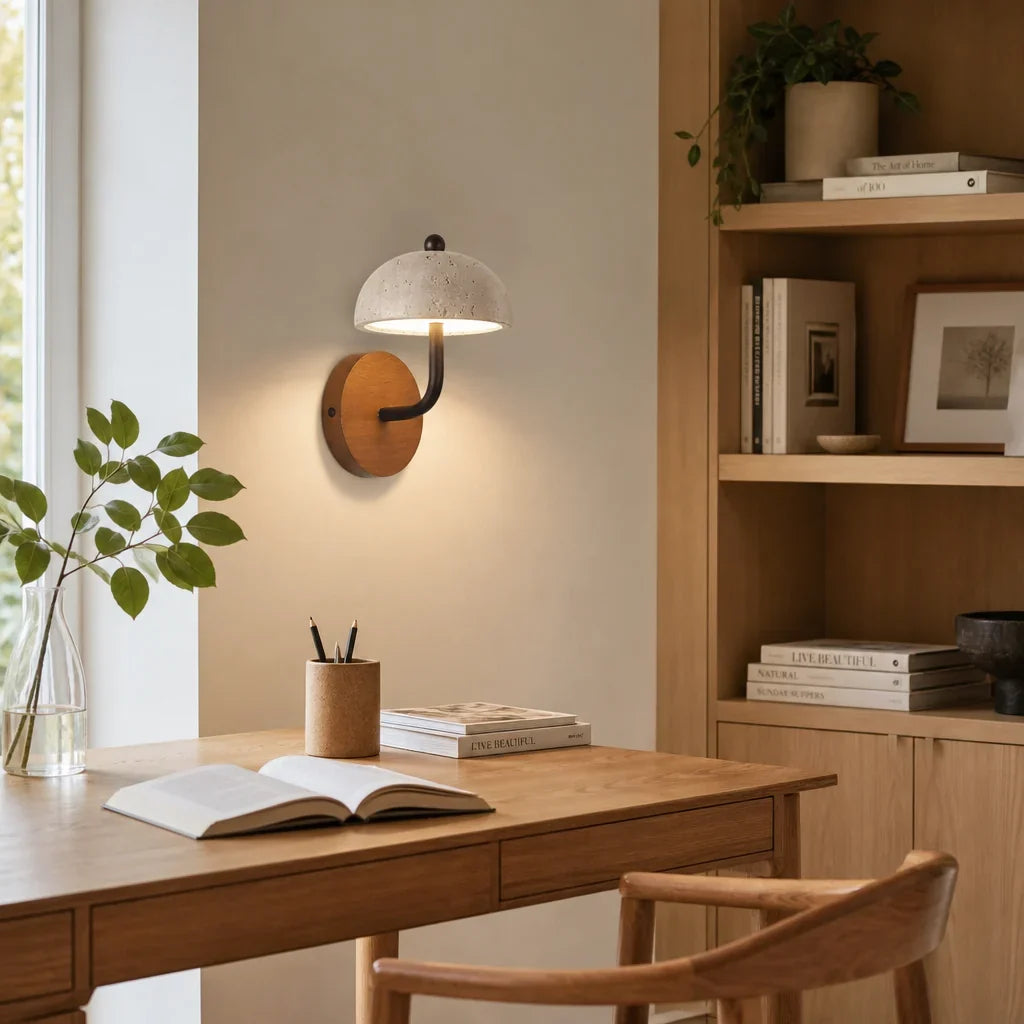 Evan Modern  Travertine Dome Wall Light 3