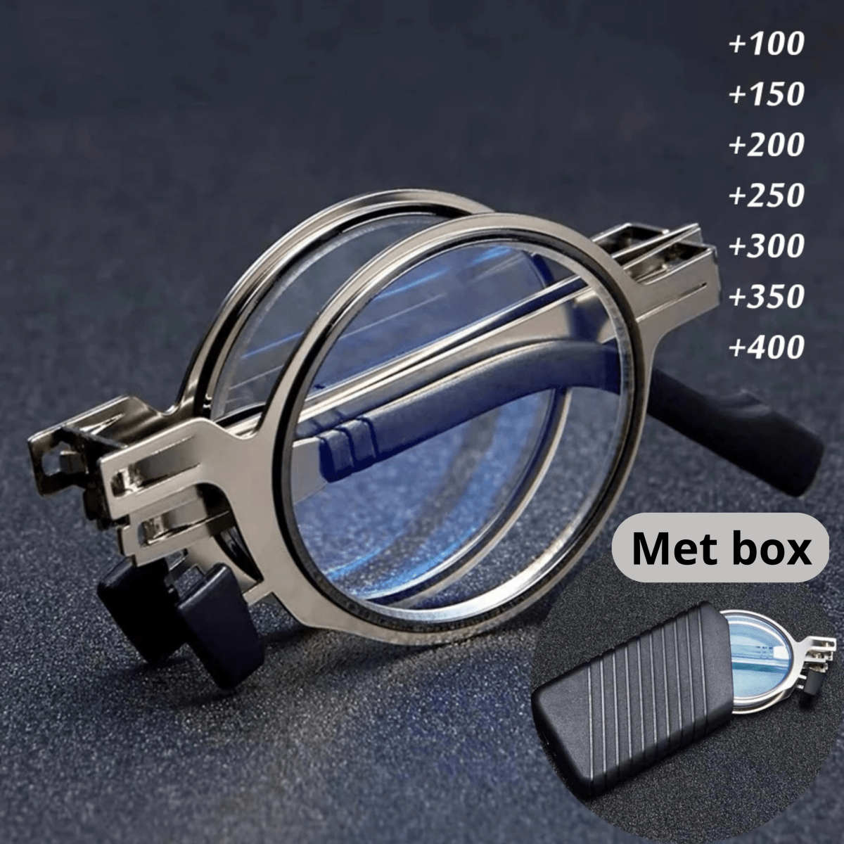 Eyez - Opvouwbare leesbril met blauwlichtfilter en compact etui 3