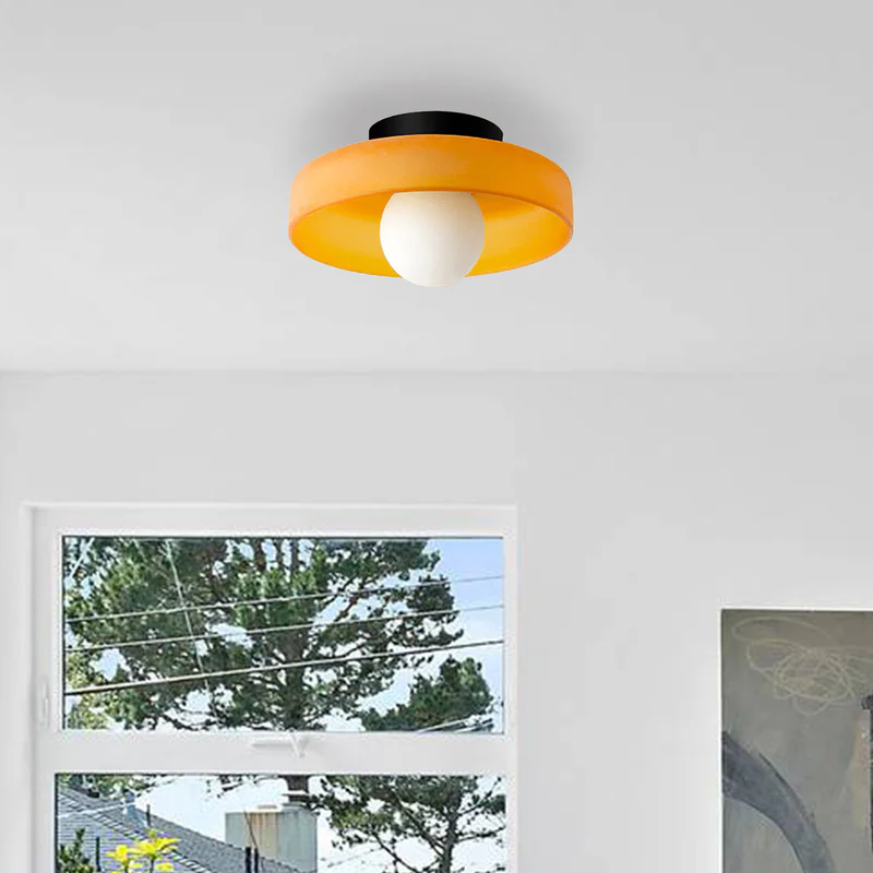 Culina Plafondlamp – Modern Rodó Disseny de Vidre amb Muntatge Compacte a Ras i Base G9