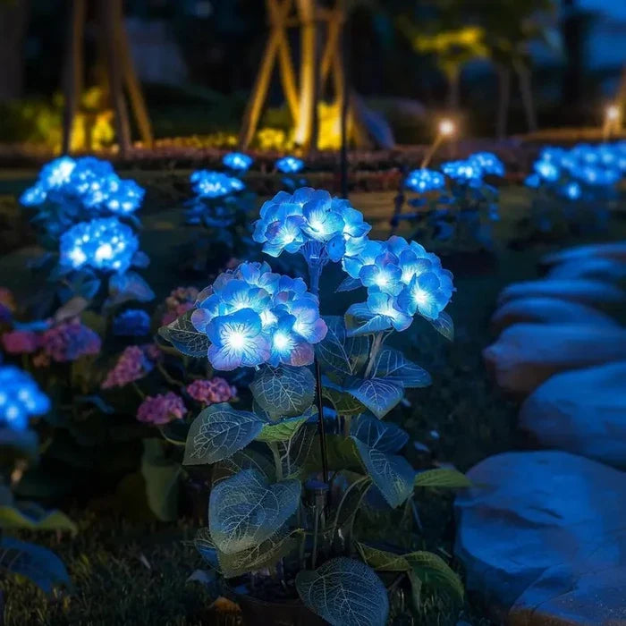 Solar Hydrangea Garden Lights – Flower Clusters That Glow Softly After Dark Tevako