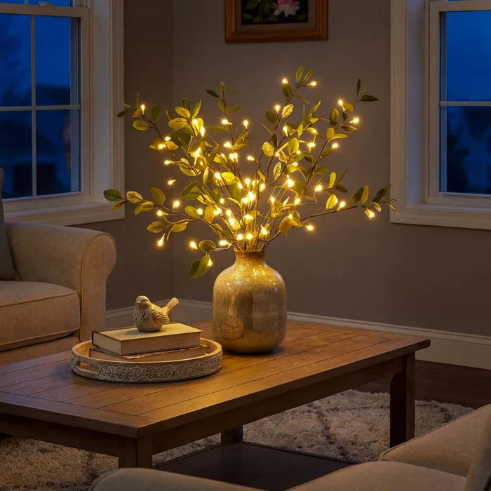 Lighted Olive Branch Stems – Twinkling Fairy Lights for Vases and Arrangements Tevako