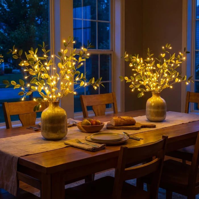 Lighted Olive Branch Stems – Twinkling Fairy Lights for Vases and Arrangements Tevako