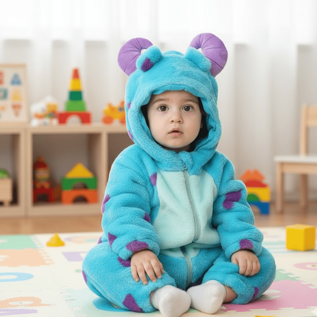 FLUFFIBEAR – Babyoverall met dierenprint – Zacht en comfortabel met ritssluiting 0