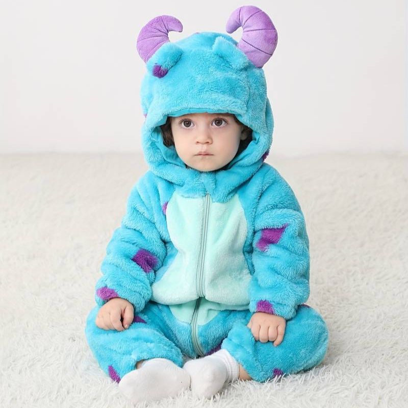 FLUFFIBEAR – Babyoverall met dierenprint – Zacht en comfortabel met ritssluiting 1
