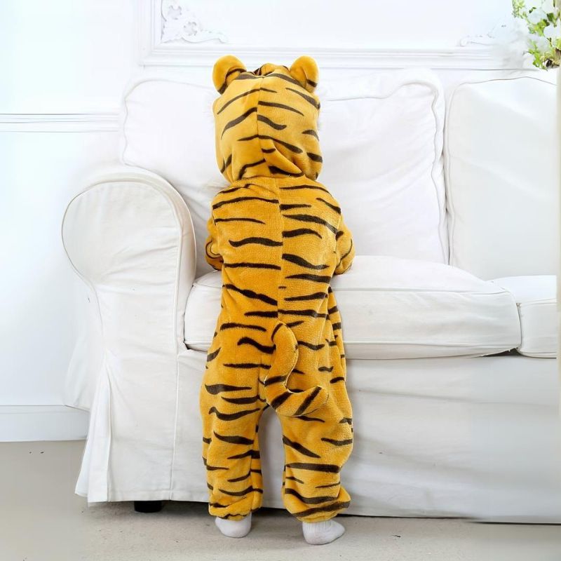 FLUFFIBEAR – Babyoverall met dierenprint – Zacht en comfortabel met ritssluiting 7
