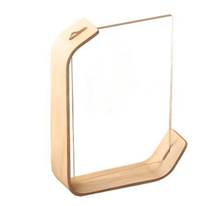 FOTODUO – Acryl houten fotolijst met dubbelzijdig zicht voor moderne tafeldecoratie 0