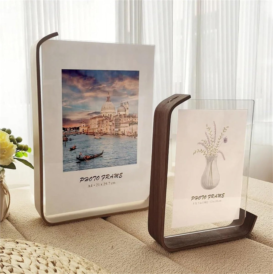 FOTODUO – Acryl houten fotolijst met dubbelzijdig zicht voor moderne tafeldecoratie 2