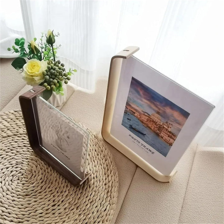 FOTODUO – Acryl houten fotolijst met dubbelzijdig zicht voor moderne tafeldecoratie 4