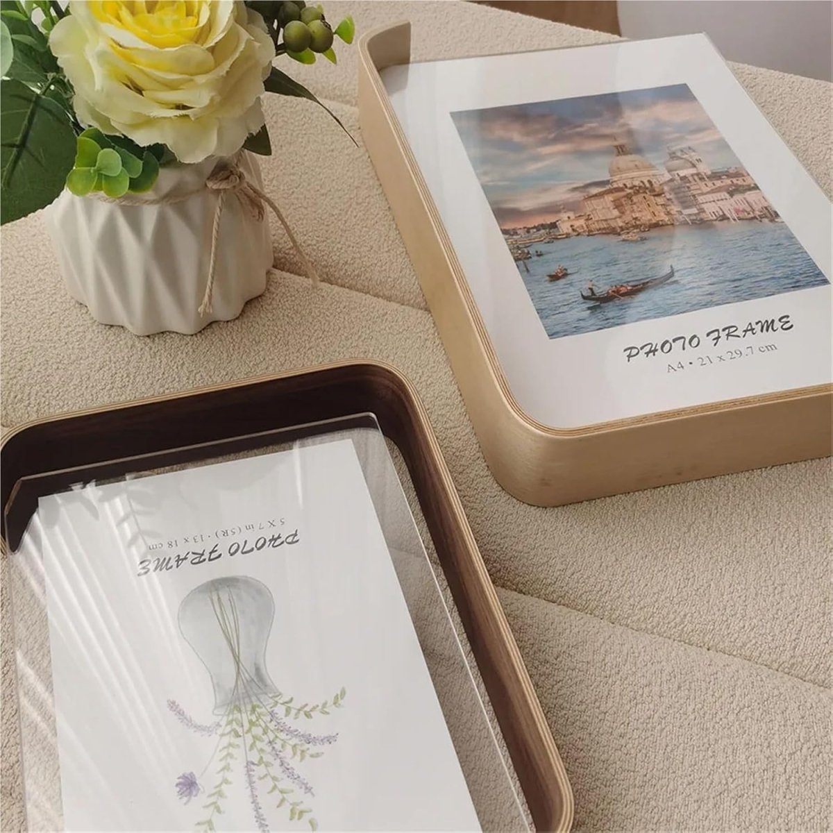 FOTODUO – Acryl houten fotolijst met dubbelzijdig zicht voor moderne tafeldecoratie 6
