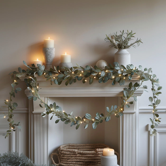 Olive Leaf Vine Garland – Artificial Olive Branch With Twinkling Fairy Lights Tevako
