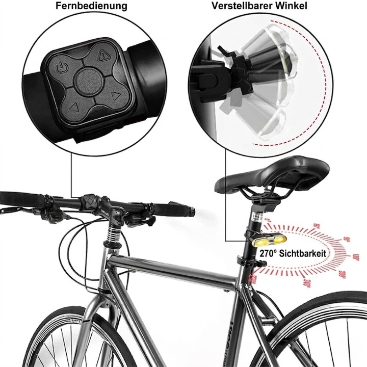 Fietsachterlicht met richtingaanwijzers – USB-batterij, afstandsbediening en 4 lichtstanden 5