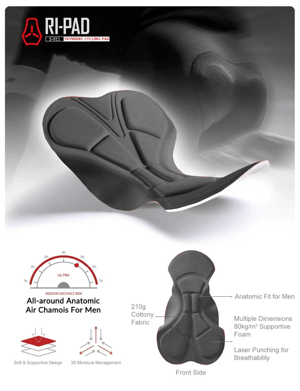 Fietsbroek Heren Met Ademend Lycra, Comfortabele Padding En Antislipriem 1