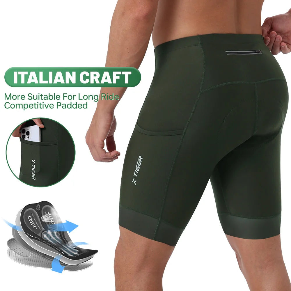 Fietsbroek Heren met 5D Gel Padding voor Mountainbike en Racefiets, Ademend en Reflecterend 10