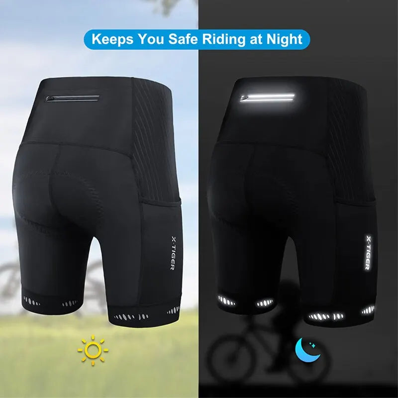 Fietsbroek Heren met 5D Gel Padding voor Mountainbike en Racefiets, Ademend en Reflecterend 2