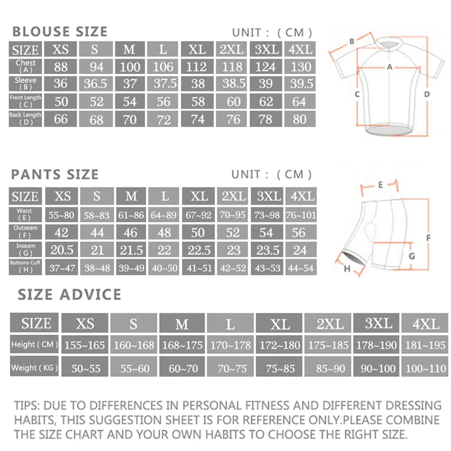 Fietskleding Set voor Mannen - Ademend, Sneldrogend met 19D Gelpad, XXL/XL 1