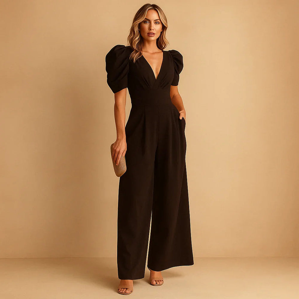 Flatterende jumpsuit met pofmouwen 1