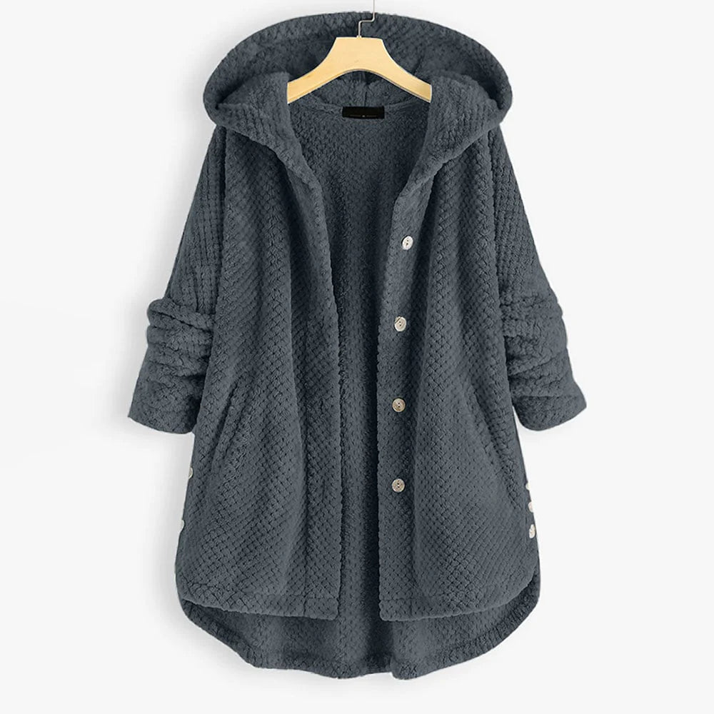 FleeceFinesse | Elegant gesneden fleecejas met capuchon, perfect voor elk figuur 4