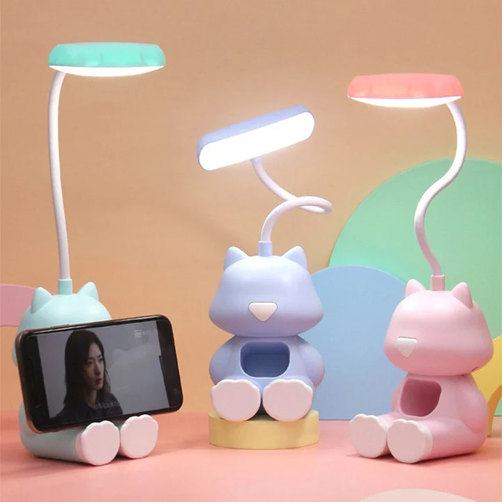 GlowMate – Flexibele LED bureaulamp met kleurstanden &amp; telefoonhouder