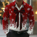Rood met lint en sneeuwvlokken