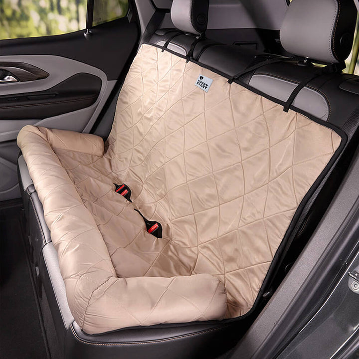 Auto hondenbed – Waterbestendige autostoelhoes met antislip &amp; veiligheidsriem