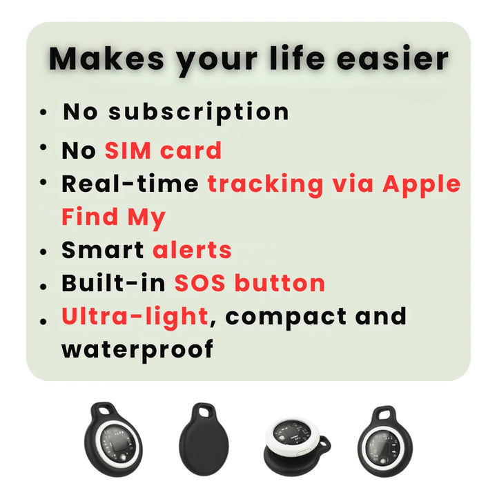 GPS Tracker voor Senioren Real-Time Locatievolging Waterdicht Zonder Abonnement met iOS Ondersteuning | Sansoti 4