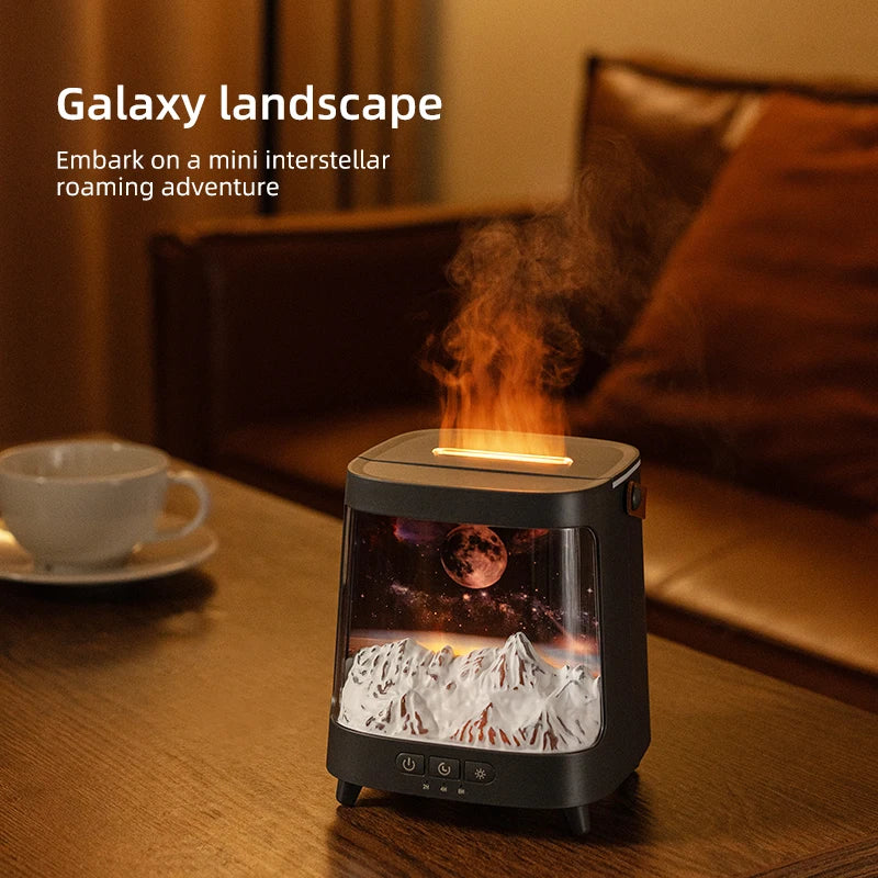 Difusor de Llama Galaxia AeroGlow – Difusor de Aroma con Luz Cálida y Control Remoto