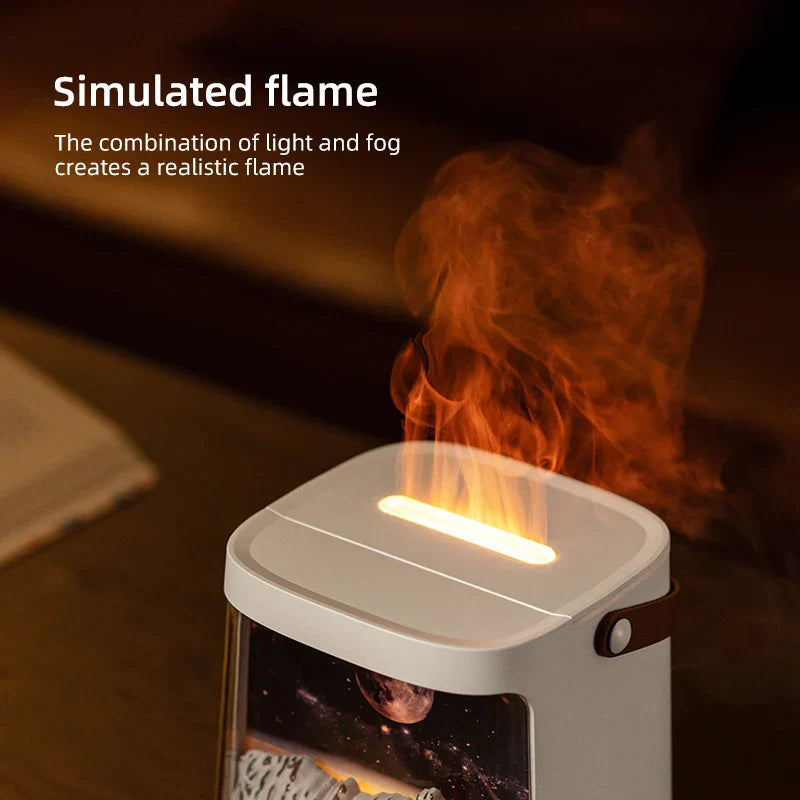 Difusor de Flama Galàctica AeroGlow – Difusor d'Aroma amb Llum Calenta i Control Remot