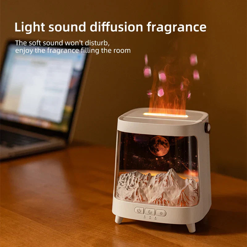 Difusor de Llama Galaxia AeroGlow – Difusor de Aroma con Luz Cálida y Control Remoto