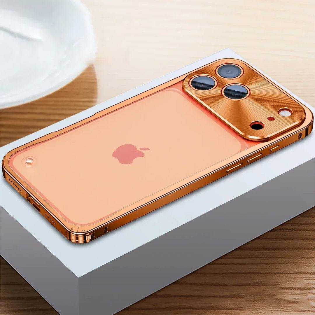 Gemetalliseerde iPhone Hoes met Magnetische Ring - Schokabsorberend Frame Matte Achterkant Telefoonbescherming | Sansoti 1