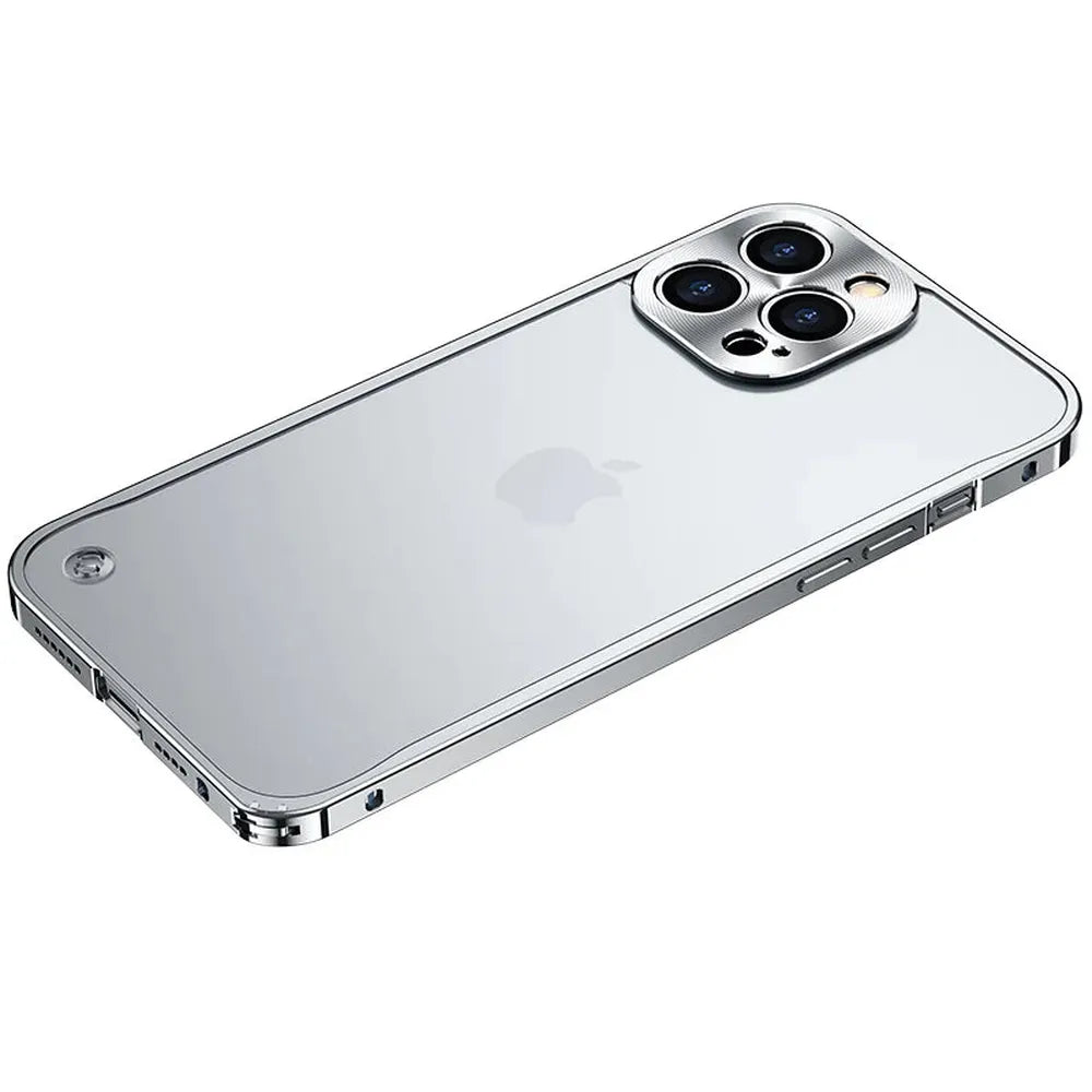 Gemetalliseerde iPhone Hoes met Magnetische Ring - Schokabsorberend Frame Matte Achterkant Telefoonbescherming | Sansoti 15